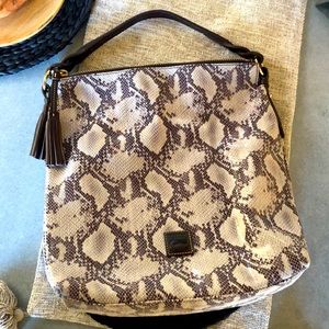 DOONEY&BOURKE LARGE SNAKE PRINT HOBO BAG